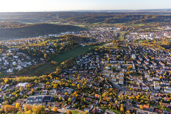 Oblique view of Leonberg in the state Baden-Wuerttemberg, Germany