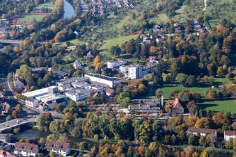Aerial view of Nürtingen in the state Baden-Wuerttemberg, Germany