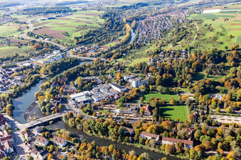 Aerial photograpy of Nürtingen in the state Baden-Wuerttemberg, Germany