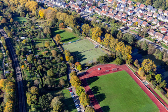 Aerial view of FV 09 Nürtingen eV in Nürtingen in the state Baden-Wuerttemberg, Germany