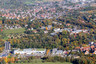 Nürtingen in the state Baden-Wuerttemberg, Germany seen from above