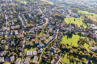 Aerial view of SEESIDE Quartier-Allmannsdorf in the district Allmannsdorf in Konstanz in the state Baden-Wuerttemberg, Germany