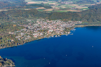 District Ludwigshafen in Bodman-Ludwigshafen in the state Baden-Wuerttemberg, Germany from the drone perspective