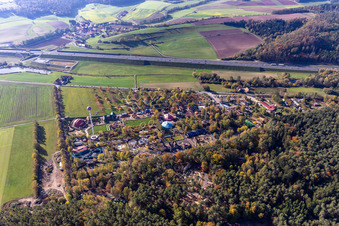 Aerial view of Leisure land Geiselwind in Geiselwind in the state Bavaria, Germany