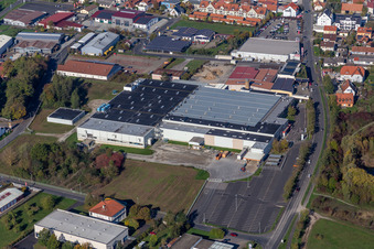 Industrial estate and company settlement Am Seelein with Bosch Rexroth AG in Volkach in the state Bavaria, Germany