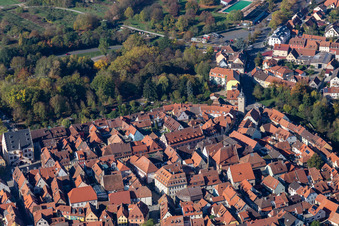 Tower building at the former historic city walls in Volkach in the state Bavaria, Germany