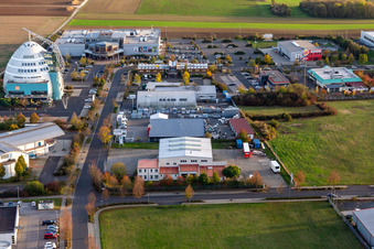 Industrial estate and company settlement Mainfrankenpark with Cineworld-Cineplex and Thermo King Transportkaelte in Dettelbach in the state Bavaria, Germany