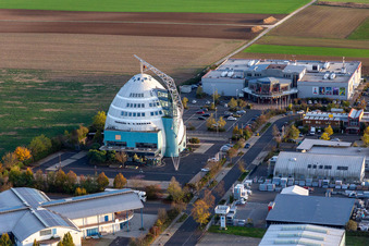 Industrial estate and company settlement Mainfrankenpark with Cineworld-Cineplex in Dettelbach in the state Bavaria, Germany
