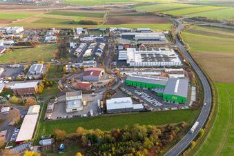 Aerial view of Neuhof Mainfrankenpark in Dettelbach in the state Bavaria, Germany