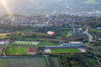 Aerial view of District Frauenland in Würzburg in the state Bavaria, Germany