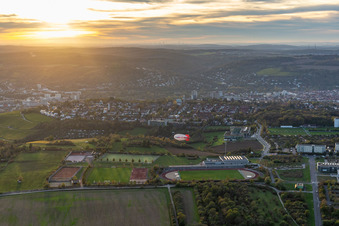 Aerial photograpy of District Frauenland in Würzburg in the state Bavaria, Germany