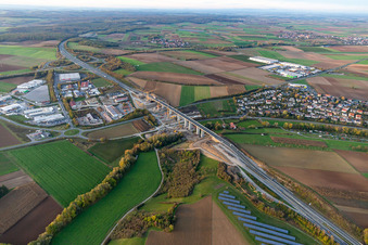 Bridge construction site A7 in Kürnach in the state Bavaria, Germany