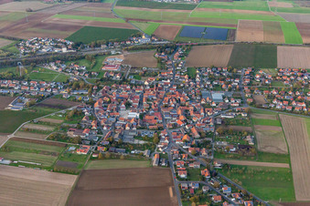 Aerial view of Waigolshausen in the state Bavaria, Germany