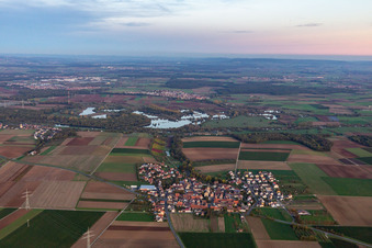 Aerial view of District Hergolshausen in Waigolshausen in the state Bavaria, Germany