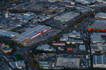 Aerial view of Bauhaus in Schweinfurt in the state Bavaria, Germany