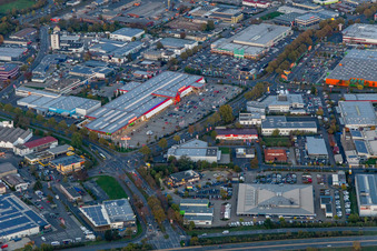Aerial photograpy of Bauhaus in Schweinfurt in the state Bavaria, Germany