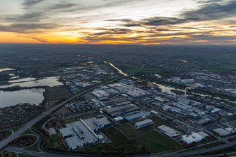 Harbor in Schweinfurt in the state Bavaria, Germany out of the air