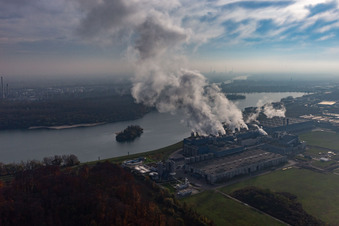 Aerial photograpy of Palm Paper Mill in Wörth am Rhein in the state Rhineland-Palatinate, Germany