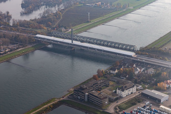 Construction site of the B10 Rhine bridge in the district Maximiliansau in Wörth am Rhein in the state Rhineland-Palatinate, Germany