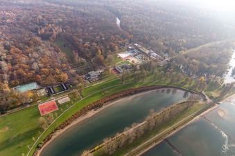 Rhine beach resort Rappenwört in the district Daxlanden in Karlsruhe in the state Baden-Wuerttemberg, Germany