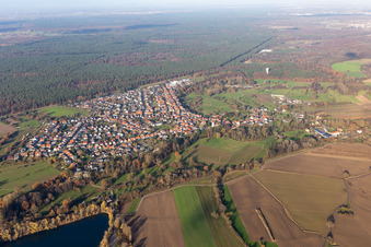 Aerial view of Berg in the state Rhineland-Palatinate, Germany