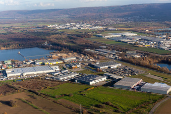 Industrial area on Muggensturmer Landstr in Muggensturm in the state Baden-Wuerttemberg, Germany