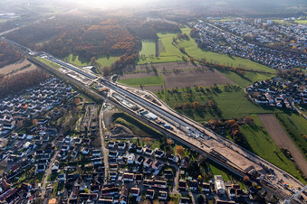 Construtcion work on a rail tunnel track in the route network of the Deutsche Bahn in Rastatt in the state Baden-Wurttemberg, Germany