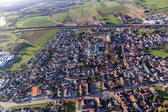 From the east in Sinzheim in the state Baden-Wuerttemberg, Germany