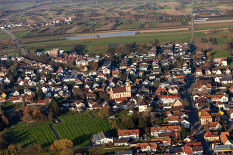 Oblique view of Appenweier in the state Baden-Wuerttemberg, Germany
