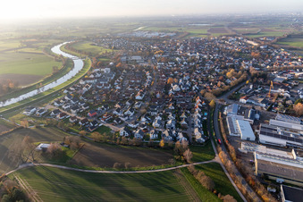 Aerial view of Willstätt in the state Baden-Wuerttemberg, Germany