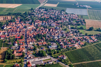 Village from the south in Impflingen in the state Rhineland-Palatinate, Germany