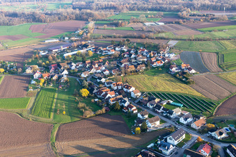 District Sand in Willstätt in the state Baden-Wuerttemberg, Germany from above