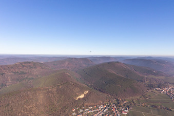 Aerial view of Frankweiler in the state Rhineland-Palatinate, Germany