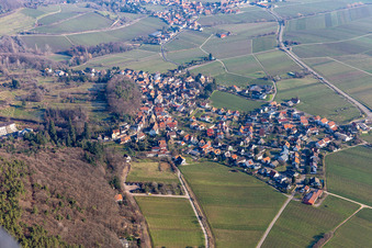 Aerial view of Gleisweiler in the state Rhineland-Palatinate, Germany