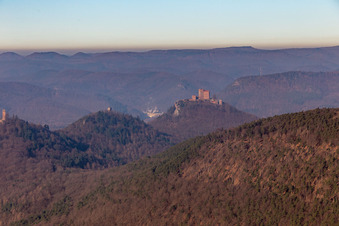 Trifels, Anebos and Scharfenberg in Annweiler am Trifels in the state Rhineland-Palatinate, Germany