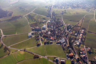 Oblique view of District Gleiszellen in Gleiszellen-Gleishorbach in the state Rhineland-Palatinate, Germany