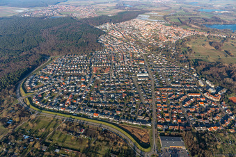 Jockgrim in the state Rhineland-Palatinate, Germany from above