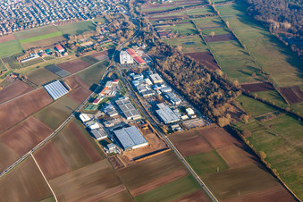 Aerial photograpy of West Business Park in Herxheim bei Landau in the state Rhineland-Palatinate, Germany