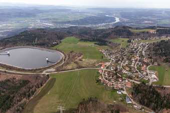 Aerial view of Eggberg Basin in the district Egg in Rickenbach in the state Baden-Wuerttemberg, Germany