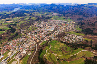 City view from the south in Wehr in the state Baden-Wuerttemberg, Germany