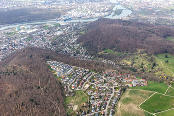 Aerial view of District Grenzach in Grenzach-Wyhlen in the state Baden-Wuerttemberg, Germany