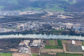 Building and production halls on the premises of the production plant of Coop in Pratteln in the canton Basel-Landschaft, Switzerland