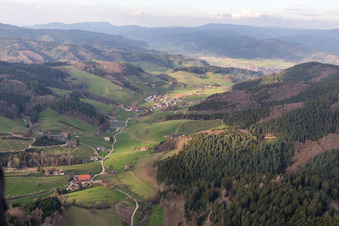 Aerial view of Prinzbach in Biberach in the state Baden-Wuerttemberg, Germany