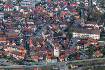 Aerial photograpy of Gengenbach in the state Baden-Wuerttemberg, Germany
