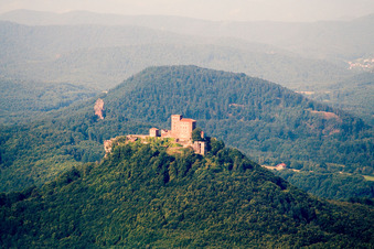 Trifels from the west in the district Bindersbach in Annweiler am Trifels in the state Rhineland-Palatinate, Germany