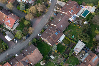 Oblique view of Winzerstr in the district Fessenbach in Offenburg in the state Baden-Wuerttemberg, Germany