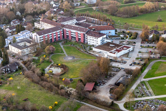 Aerial view of Hospital grounds of the Clinic Ortenau Klinikum Offenburg-Kehl Standort St. Josefsklinik in Offenburg in the state Baden-Wurttemberg, Germany