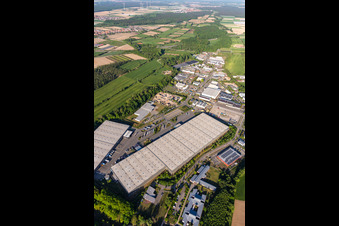 Aerial view of Horst industrial estate in the district Minderslachen in Kandel in the state Rhineland-Palatinate, Germany