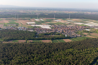 Aerial view of Hatzenbühl in the state Rhineland-Palatinate, Germany