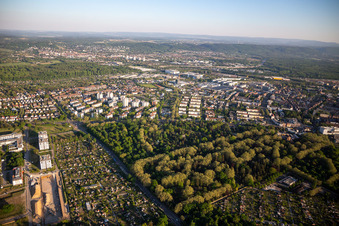 Main cemetery from the northeast in the district Oststadt in Karlsruhe in the state Baden-Wuerttemberg, Germany